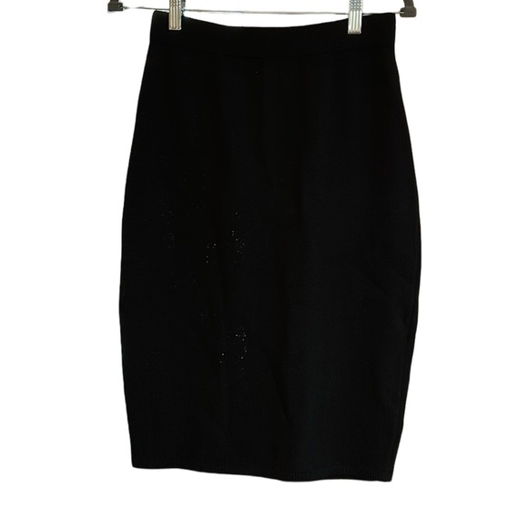 St. John Black Santana Knit Skirt Size 6 - Picture 2 of 6